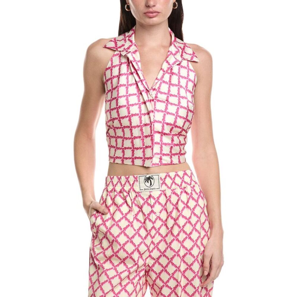 Palm Angels Womens  Printed Top, White